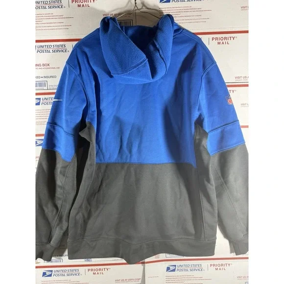 NFL Detroit Lions Onfield Nike Dri-Fit Blue/Black Authentic Sports Hoodie Mens L - Picture 5 of 5